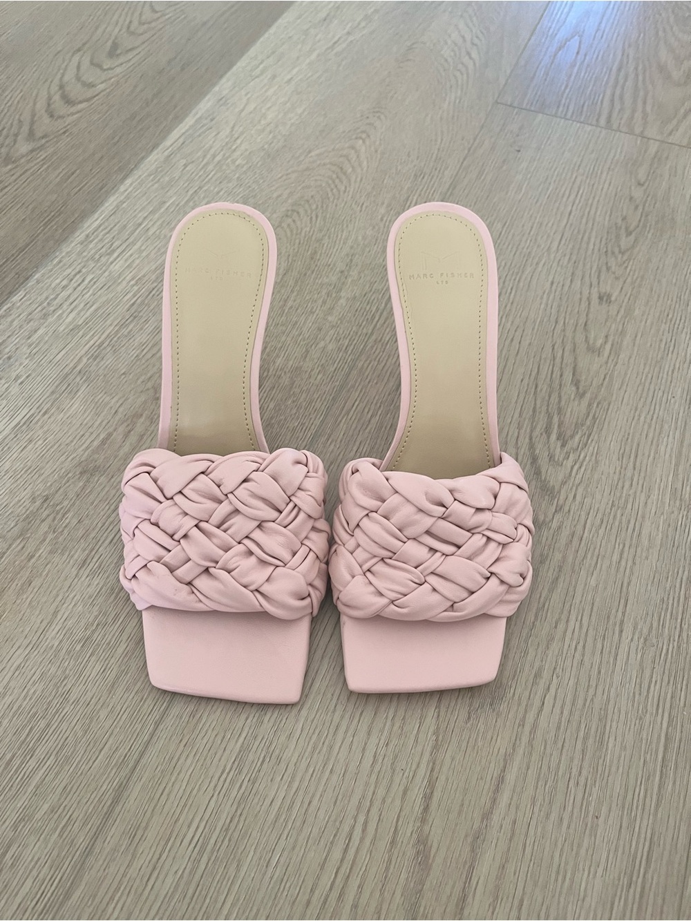 Marc Fisher Blush Braided Slide Sandals